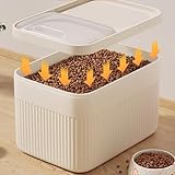 Generisch Futterbehälter für Tierfutter,Aufbewahrungsbehälter mit Messbecher,bis zu 30 lbs,für Hunde,Katzen und andere Tiernahrung (Weiß)