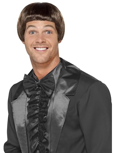 Smiffys Perruque de Coupe au Bol des années 90, Marron Halloween, Carnaval