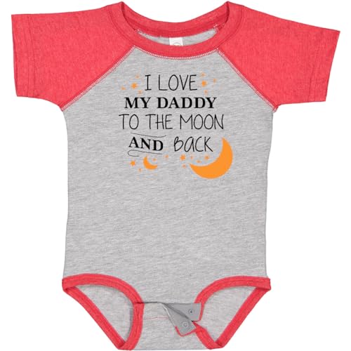inktastic I Love My Baby Bodysuit 12 Months Baseball Heather and Red 2962d