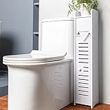 Famsori Bathroom Storage Cabinet, Reinforced &Waterproof Toilet Paper Storage Cabinet, Slim Storage...
