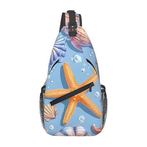 Bolso bandolera estampado estrella de mar unisex miniatura 1