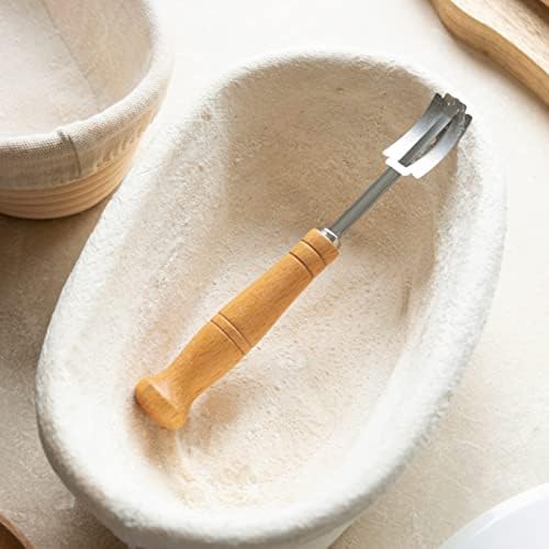 Consina Bread Lame Long Handle Premium Bread Scoring Knife Handcrafted Bakers Lame Built for Bread Bakers, Bakeware for DIY Bread Dough Kitchen with 5 Blades