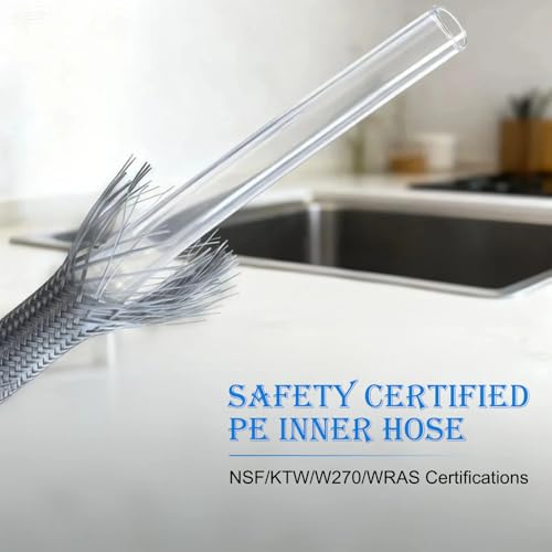 Pull Down Hose Kit, Kitchen Faucet Hose Replacement for American Standard, Pull down Faucet Sink Hose Faucets Sprayer Replacement Parts with Adapters Compatible with Most Kitchen Faucets-70 inch by ABTIABGY - Used condition - Image 4