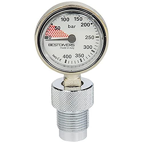Manómetro submarino Best Divers AB0780 acabado plata con dimensiones optimizadas