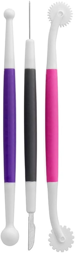 KHMCRSDO Clay Tool 12-piece Cake Decoration Cookie Brush Fudge Stir Punch Needle