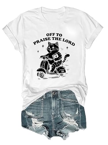 Off to Praise The Lord Cat Shirt Funny Christian Cat Faith Humor T-Shirt Off to Praise The Lord T-Shirt Unisex
