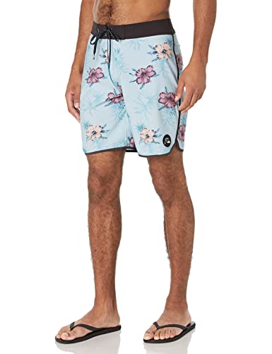 Quiksilver Men's Standard Surfsilk Scallop 19 Boardshort Swim Trunk Bathing Suit, Iced Aqua, 33 #TOP30