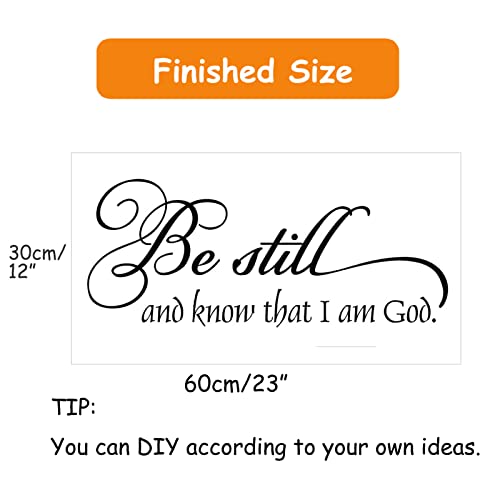 Wall Stickers Decorations For Bedroom Vinyl Decals For Living Room Bathroom Dorm, Inspirational Quotes Bible Verse Christian Scripture Jesus Prayer Religious Home Art Family Decor Sayings Sign-Be Still And Know That I Am God #TOP3