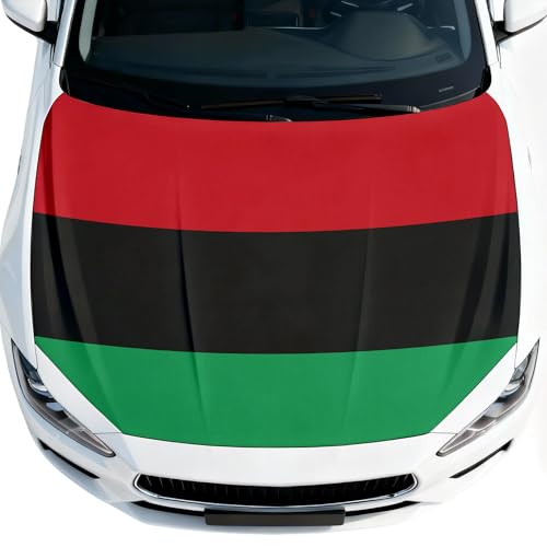 African-Americans Flag Black History Month Car Hood Cover Easy to Install Protector Elastic Fabrics Can be Washed Stretch Polyester Fabric Covers