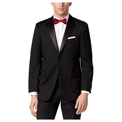 Tommy Hilfiger Mens Side Vent Two Button Blazer Jacket, Black, 36 Short