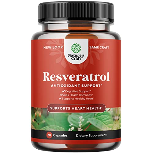 Anti Aging Trans Resveratrol Supplement - Natural Joint Support Supplement - Optimized Resveratrol Capsules With AMPK Activator Brain Booster Immune Support and Heart Health Supplement