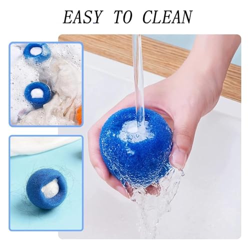 WDCFXY 10 Pcs Pet Hair Remover for Laundry, Washing Machine Hair Catcher, Dryer Balls for Clothing Dog Cat Pet Fur Remover (Orange+Blue)