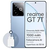 realme GT 7T 12+512GB, Display AMOLED 6,8 pollici,Batteria Titan 7000 mAh, Chip Dimensity 8400-MAX,Doppia SIM 5G,Fotocamera intelligente IA, Colore IceSense Blu, Adattatore compreso