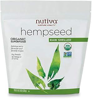 Nutiva Organic Raw Shelled Hempseed from non-GMO, Sustainably Framed Canadian Hemp, 19 Ounce