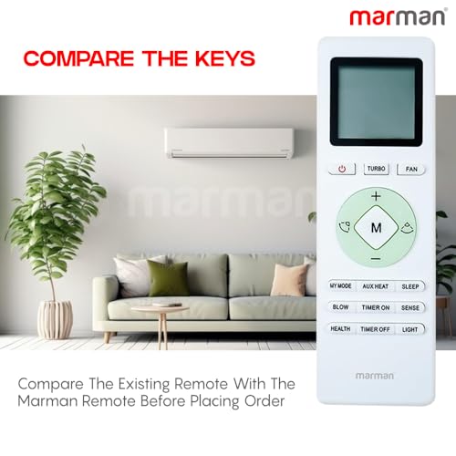 Image of marman Compatible with Lloyd AC Remote Control Original Suitable for 1 | 1.5 | 2 ton Split or Window Air Conditioner Model 233 - Match Exactly to Replicate Genuine Remote Control