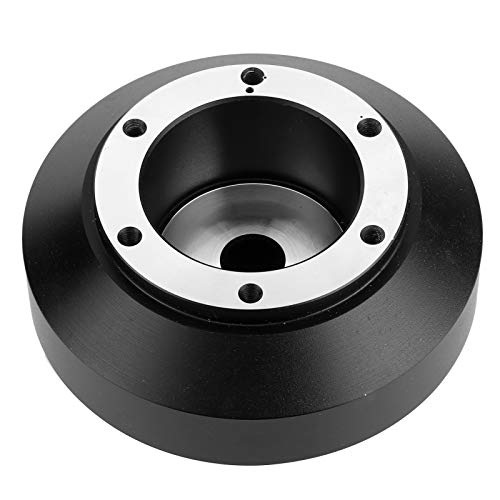 Naroote Adaptador de Cubo para Volante, Aluminio Duradero, Negro y Plateado, Ajuste de 6 Orificios para 370Z/Amada/SE-R, Solo para Ventiladores /