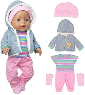 Ubrania lalki 36-43 cm New Born Baby lalki, w tym koszula, płaszcz, kapelusz, skarpetki (bez lalki)
