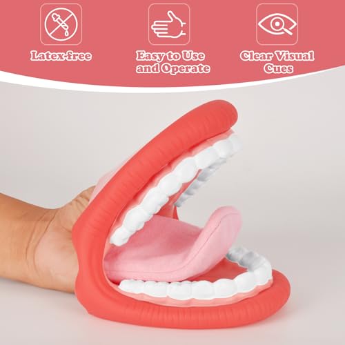 Ultrassist Große Mund-Handpuppe mit Zunge – Lehrmodell für Zahnhygiene & Sprachtherapie, Demonstrationsmodell für Unterricht, inklusive Zahnbürste