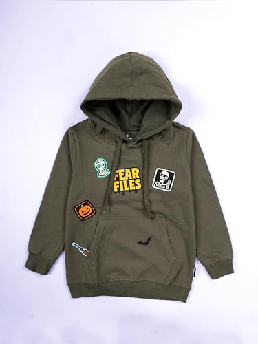 Image of KiddoPanti Unisex Solid Pullover Hooded Fleece Sweatshrit | Cotton Poly Fleece Fabric | Waist Length, Full Sleeve Hoodie | 2 Kangaroo Pockets | Winter Wear for Boys & Girls
