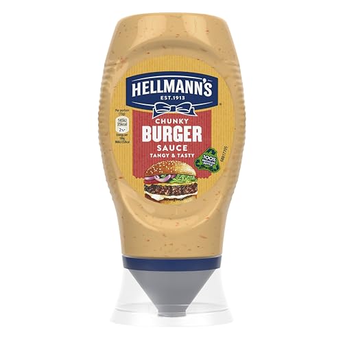 Hellmann's Chunky Burger Sauce Condiment Squeeze Bottle for delicious burgers, wraps or chips 250 ml