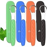 Zungenreiniger für Erwachsene und Kinder, medizinisches Metall, Zungenpinsel-Set für frischen Atem und Zahnarzt, beseitigt Mundgeruch in Sekunden (4 Stück)