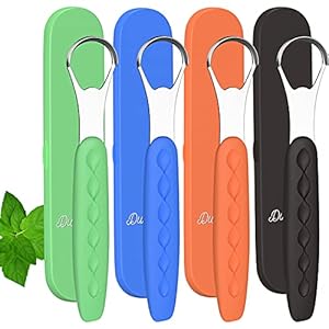 2021 Nieuwe Versie Tongschraperreiniger voor Volwassenen en Kinderen, Medische Grade Metalen Tongborstels Set Voor Verse Adem Tandheelkundige Elimineer Slechte Adem In Seconden (4 stuks)