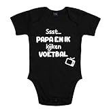 Rompertje - Baby rompertje met tekst: Ssst papa en ik kijken voetbal - Organic katoen