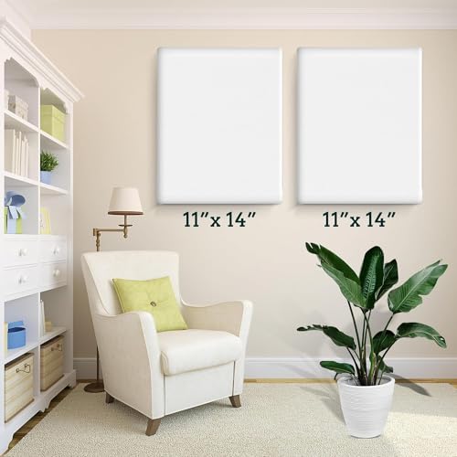 ESRICH Stretched Canvas for Painting 11x14 Inch, 36 Pack Blank Canvas -5/8 in Profile Primed Cotton White Canvases for Painting for Oil & Acrylic Paint by ESRICH - Image 6