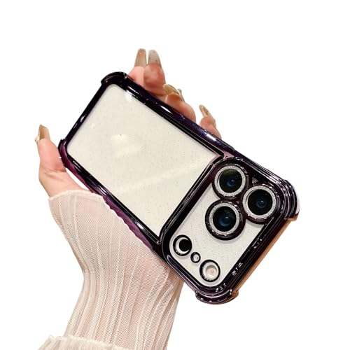 Coque iPhone 17 Air transparente antichoc avec contour violet pour protéger l'objectif photo