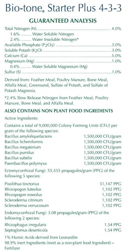Bio-Tone Starter Plus Fertilizante Orgánico Granulado 4 lb Paquete x4 miniatura 2
