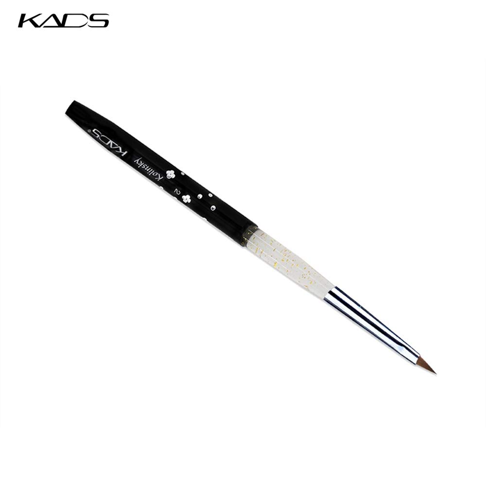 KADS 100% Kolinsky Sable Brush Professional Sable Acrylic Nail Art Brushes Pen Nail Brushes size 2# : Beauty & Personal Care