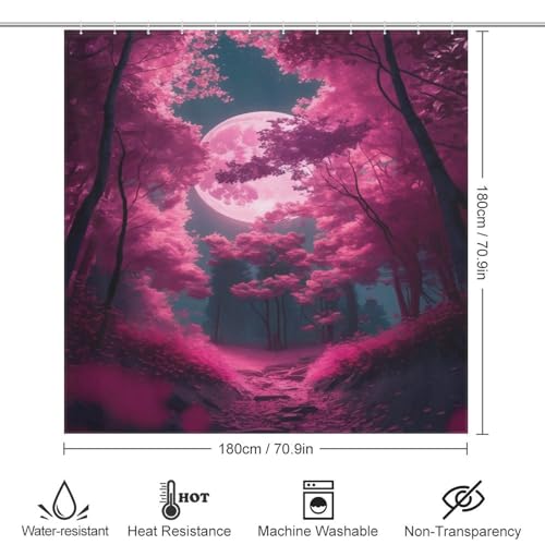 Rideau de douche imperméable Sakura en polyester lavable 183x183cm pour baignoire chic - 4