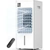 Portable Air Conditioner, 24" Evaporative Air Cooler Windowless with Remote, 3 Speeds, 12H Timer, Oscillating Swamp Cooler for Bedroom, Living Room, Ivory
