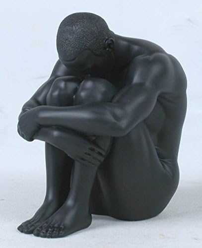 US 4.25 Inch Figure Male Nude Seated with Arms About Knees Display Decor