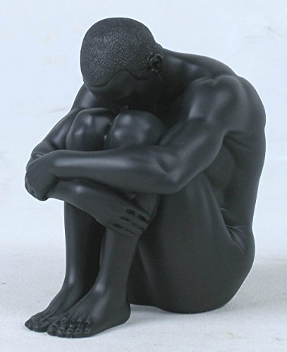 Us 4.25 Inch Figure Male Nude Seated With Arms About Knees Display Decor #TOP3