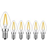 KIMROO 2W E12 C7 Candelabra LED Bulbs(6 Pack) 15W Enquivalent E12 Base LED Filament 2W Bulb 120V ...