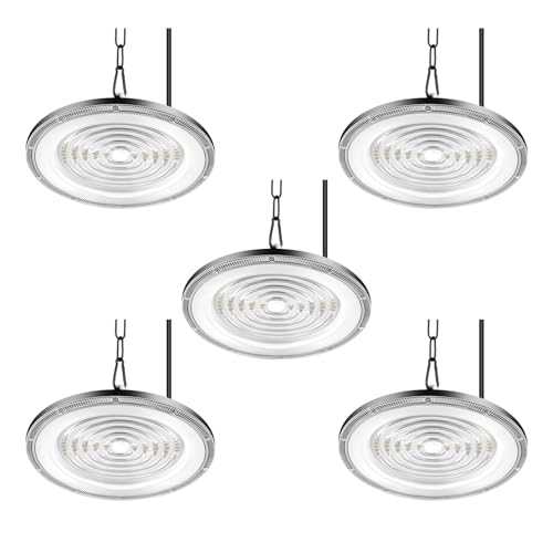 wowspeed 5Packs 500W UFO Led High Bay Light, Cold White 6500K 50000lm, AC 210-220V, IP65 Waterproof, UFO Lights, Workshop Lights for Warehouse Factory Barn Garage Area Lighting Fixture