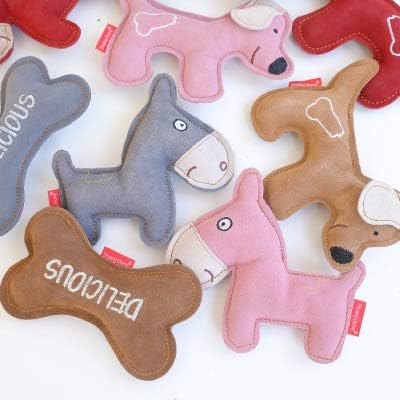 Amazon 犬 用 牛革 噛む おもちゃ 音が鳴る レザー 皮 骨 ボーン 歯 デンタル ストレス 解消 柔らか 頑丈 丈夫 ドッグ トイ わんこ わんちゃん グレー犬 Avantiz 噛むおもちゃ 通販