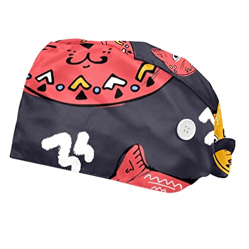 Casquette Chapeaux de Travail Chat Mignon Ajustables Finis la Transpiration et les Cheveux Libres