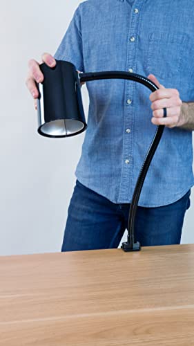 Moffatt Led Desk Lamp With Direct Mount, 24" Articulating Flexible Gooseneck Arm, Ultra Bright Mountable Led Task Light, Work Lamp, 12 Watts, 1690 Raw Lumens, 95050, Black (Made In Usa) #TOP5