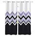 Lot de 2 Rideau Occultant Motif De Dégradé Ondulé Blanc Bleu Noir Rideau à Oeillet Rideau Isolant Thermique pour Bureau Chambre Salon Chambre Enfants Cuisine Décoration de La Maison(140x250 cm x2)