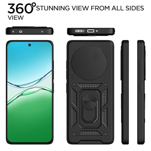 Image of AIBEX Back Cover for Oppo F29 5G | D10 Tough Armor Case | Sliding Camera Shield | 360 Protection | Kickstand Ring Holder | Military-Grade Shockproof Bumper Case
