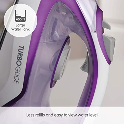 Morphy Richards 302000 Turbo Glide Steam Iron, 3 m Cable, 150 g Steam Shot, Auto Shut Off, 2800 W,Purple