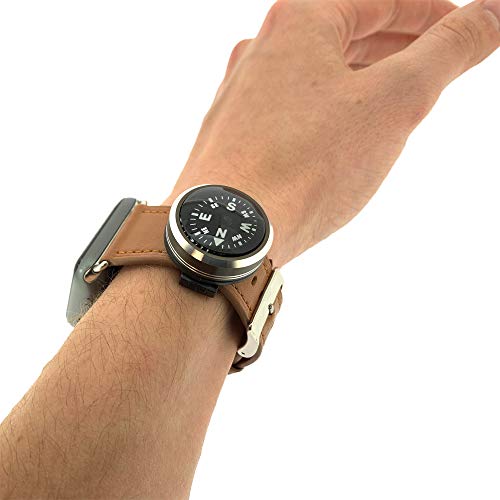 Sun Company Wristlock - Aluminum Wrist Compass For Watch Or Paracord Bracelet | Clip-On, Locking Design | Accessory For Camping, Hiking, Navigation #TOP1
