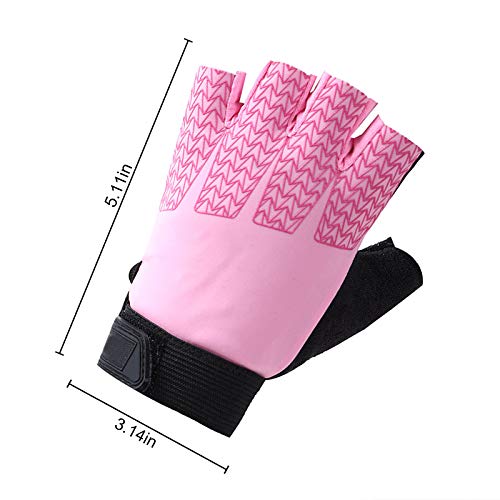 FakeFace Kinder Fingerlose Handschuhe Sport Halbfinger Radsporthandschuhe Fäustlinge Fahrradhandschuhe,ultradünn,atmungsaktiv,rutschfeste für Angeln, Radfahren, Reiten, Fitness für Mädchen und Jungen