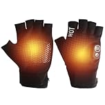 OBEST Heated Fingerless Gloves for Women Man, Rechargeable Battery Powered Electric Heating Gloves Half Finger, 5 Temps Cold Winter, Arthritis Hands, Office Outdoor Hiking Walking Camping