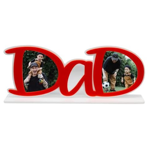Personalized Father's Birthday Gifts Custom Acrylic Picture Frame PaPa and DaD Shape Desktop Tabletop to Decor Picture Frames Gifts for Fathers Day Birthday from Son Daughter Cover