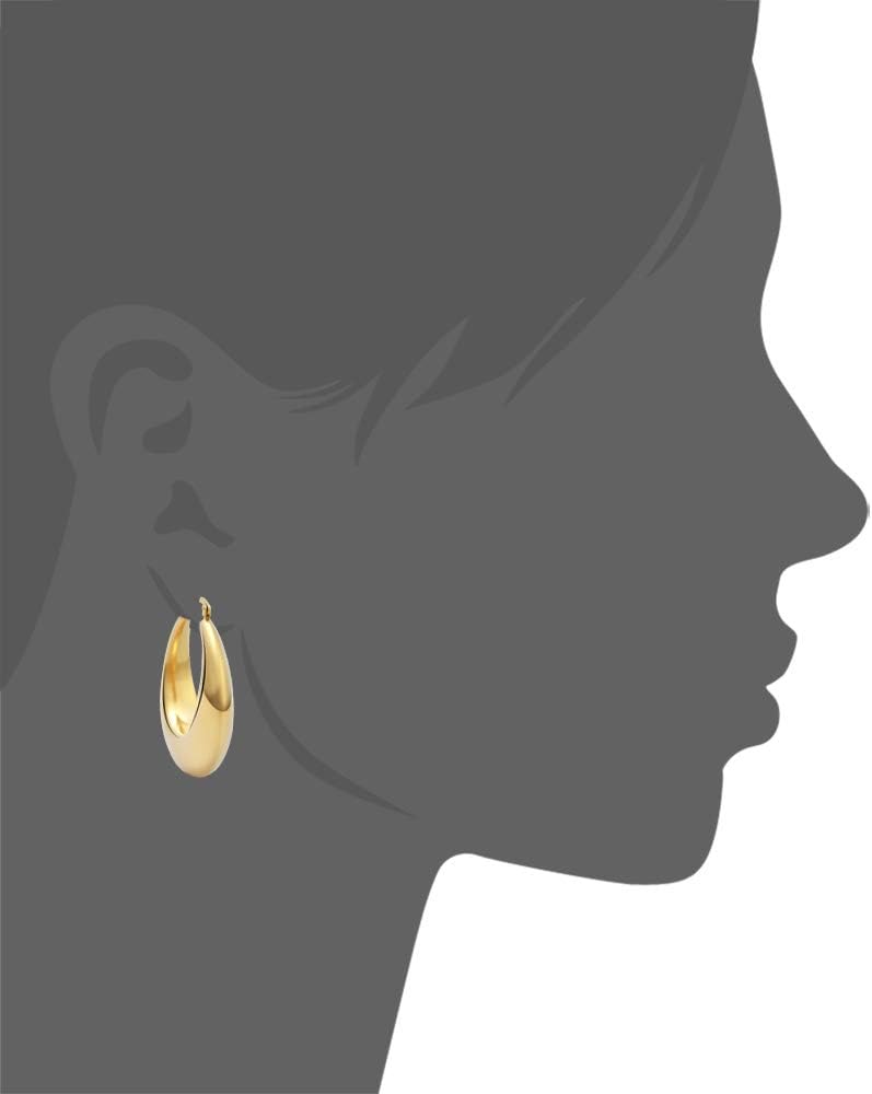 Edforce Stainless Steel Chunky Large Thick Rounded Tube Hoop Earrings - Image 5