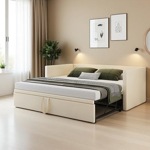 Canapé-lit velours 2 places extensible 90/180x200 Aneutr