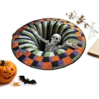 Halloween Rugs Indoor Scary Decoration Round Optical Illusion